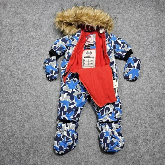 CANADA WEATHER GEAR Baby Boy's 6-9M Snowsuit Coat Snow Pants Blue MSRP $110.00
